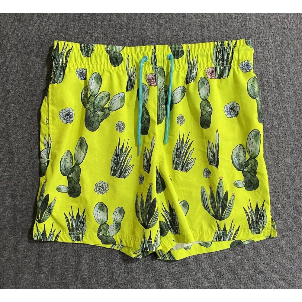 GEORGE MENS ABOVE THE KNEE CACTUS THEME SWIMMING TRUNKS SIZE M-32/34